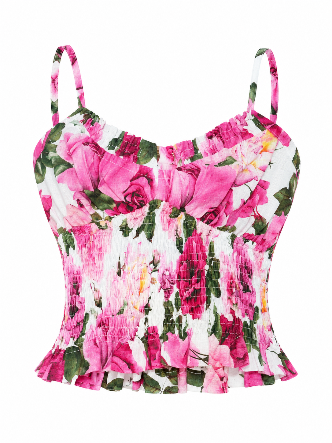 Top Ornella in lino stampa Rose