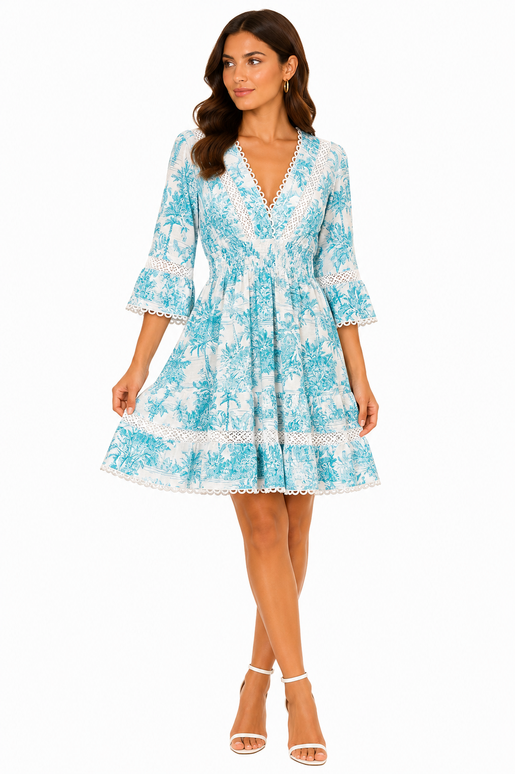 Poison Dress in Adoro Tiffany Print Linen