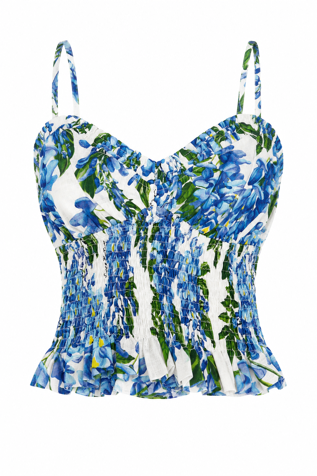 Top Ornella in lino stampa glicine