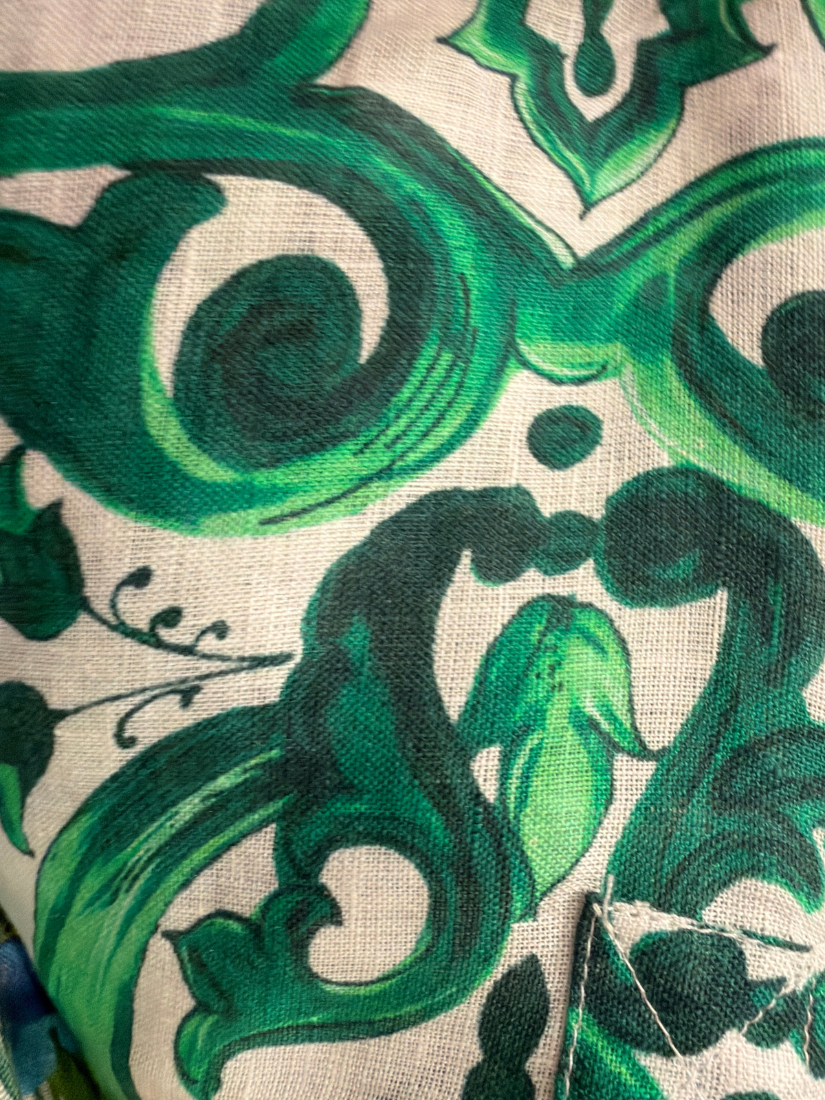 Long Monaco dress in green Ravello print