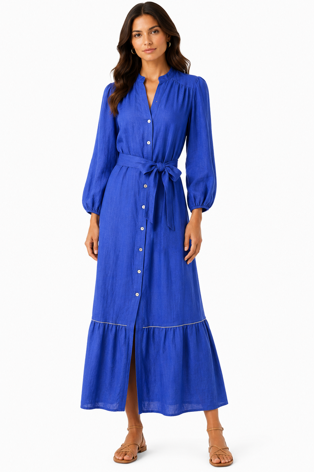 Abito Nerea in lino bluette