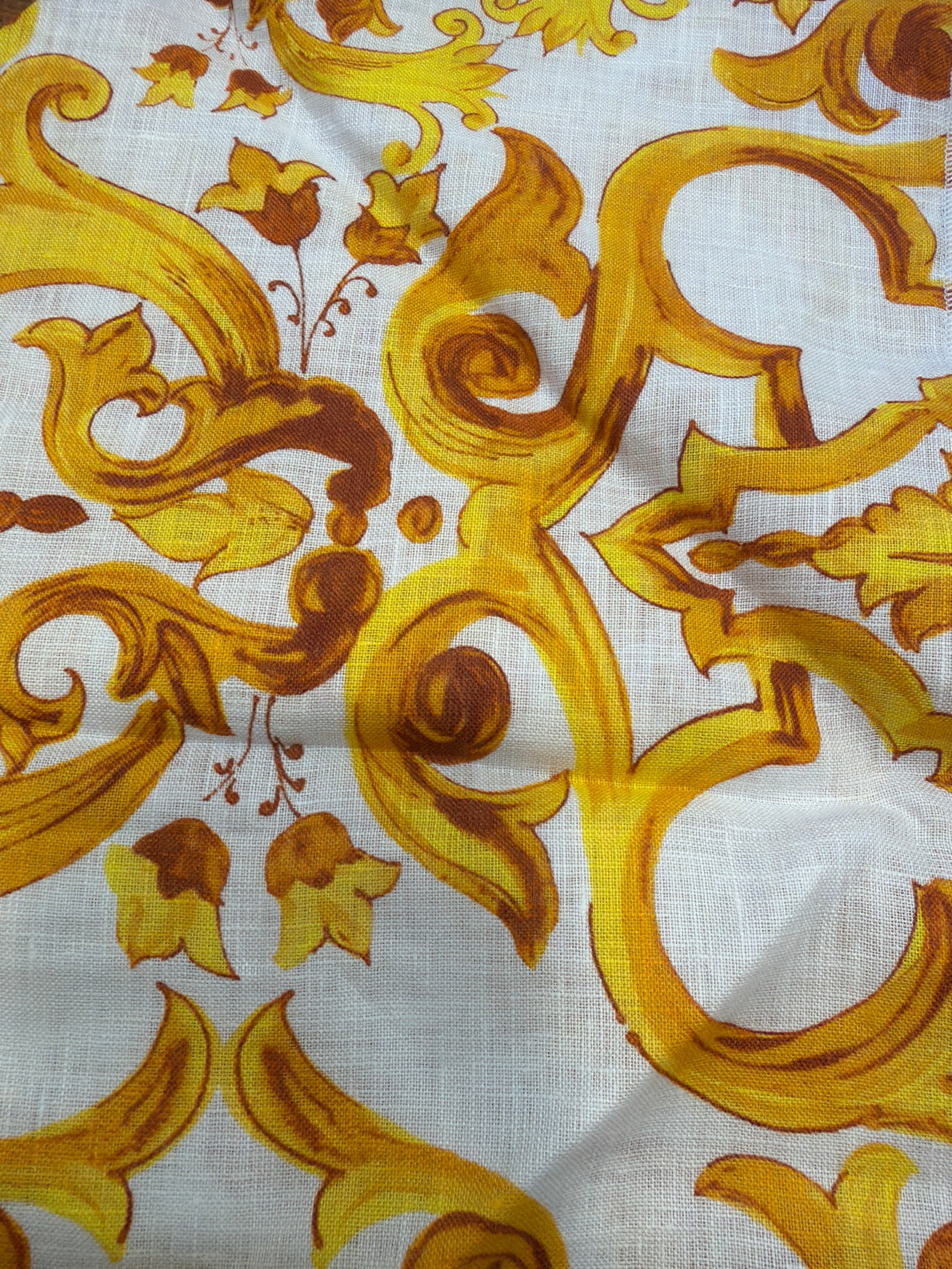 Bandana in lino stampa Ravello giallo