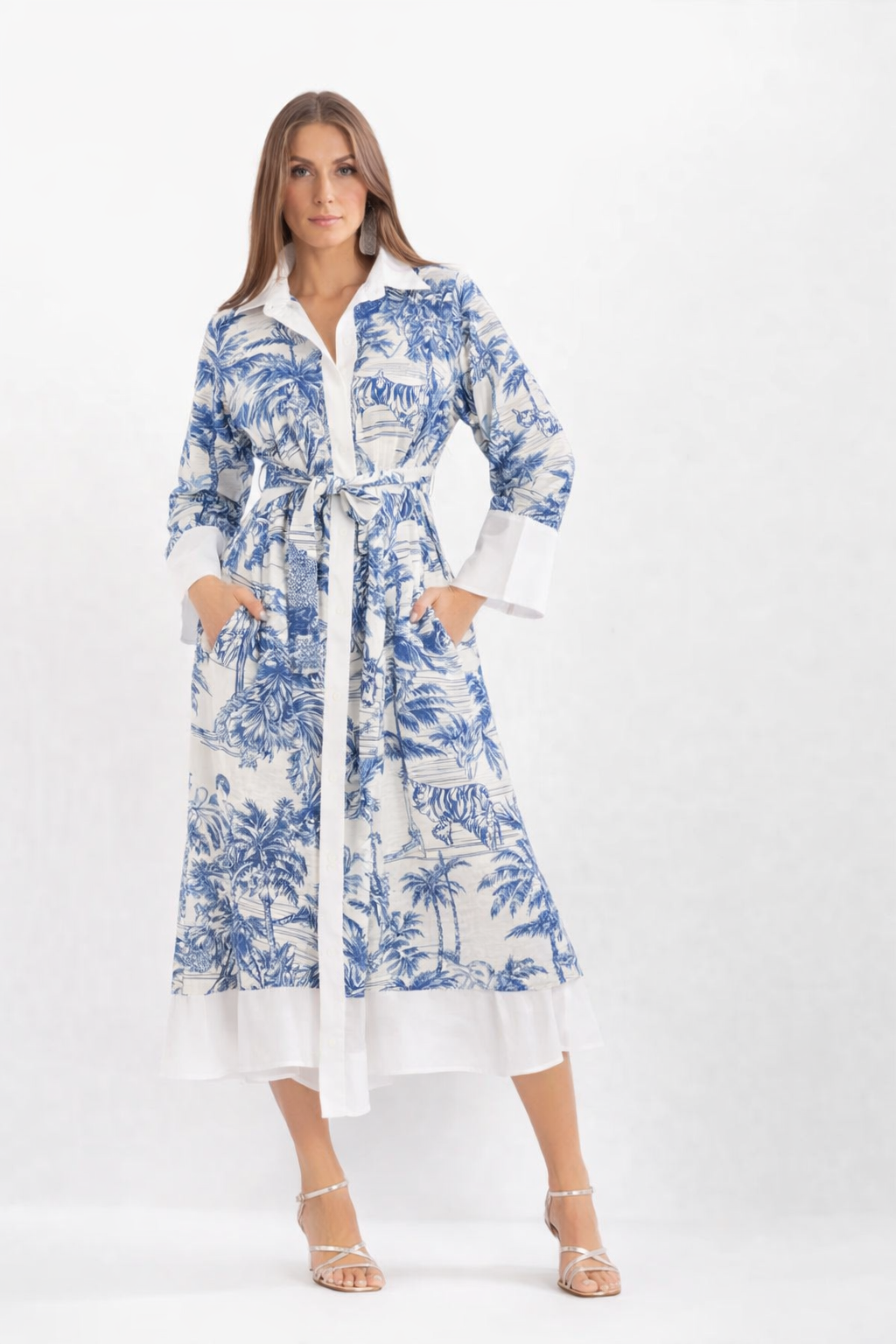 Asal linen print dress I adore Sky