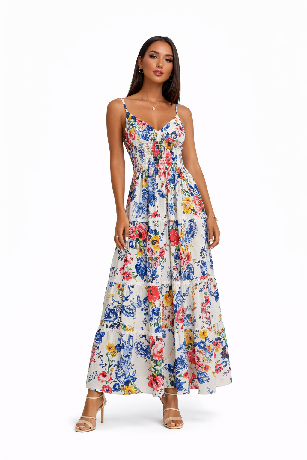 Abito Ornella in lino stampa Camilla