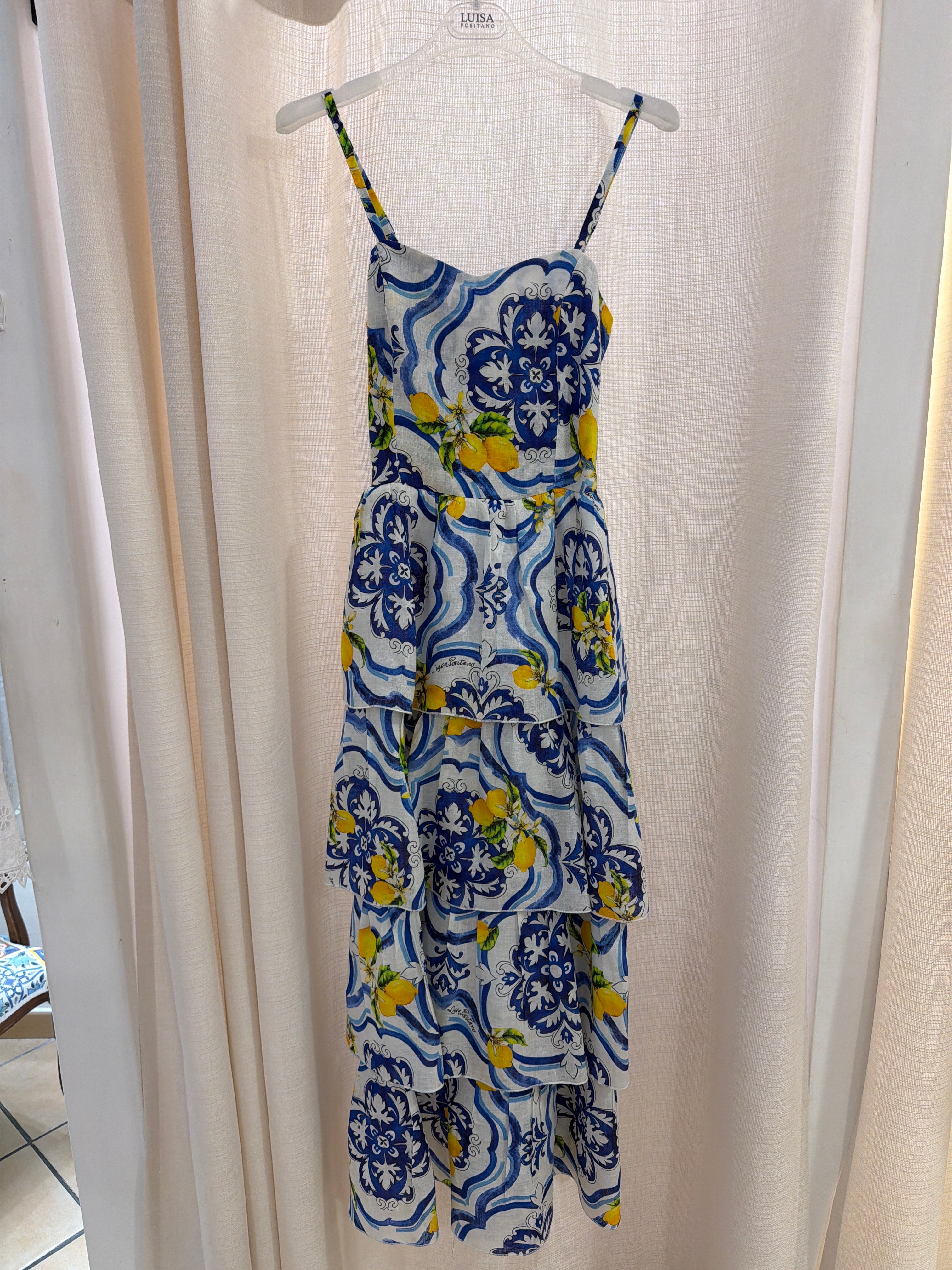 Abito Luana in lino stampato