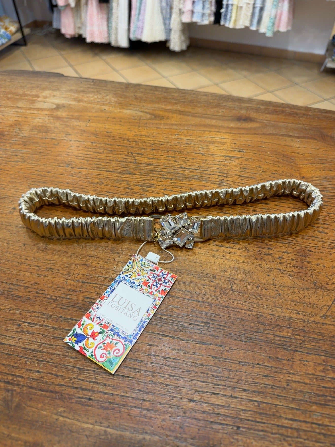 Cintura in oro con fibbia strass taglia unica