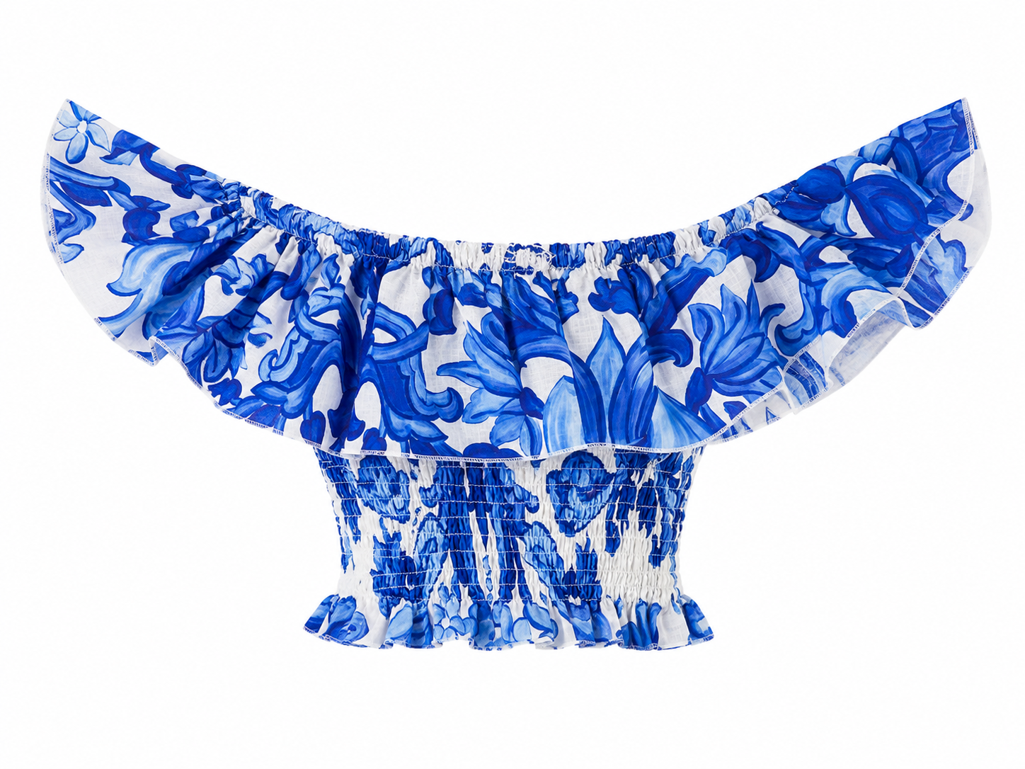 Top Volant in lino stampa Lime (Copia)
