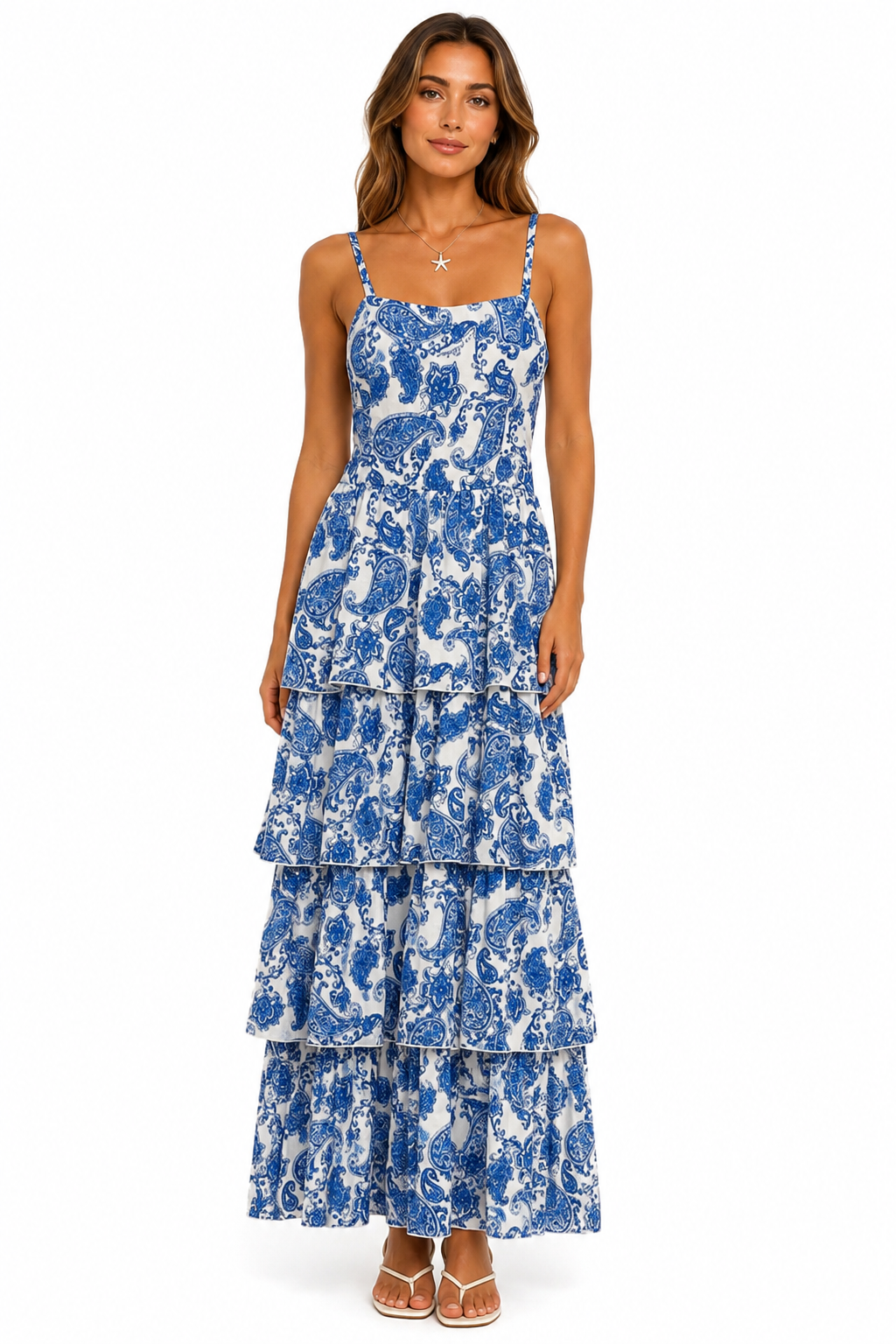 Abito Luana in lino cachemire blu