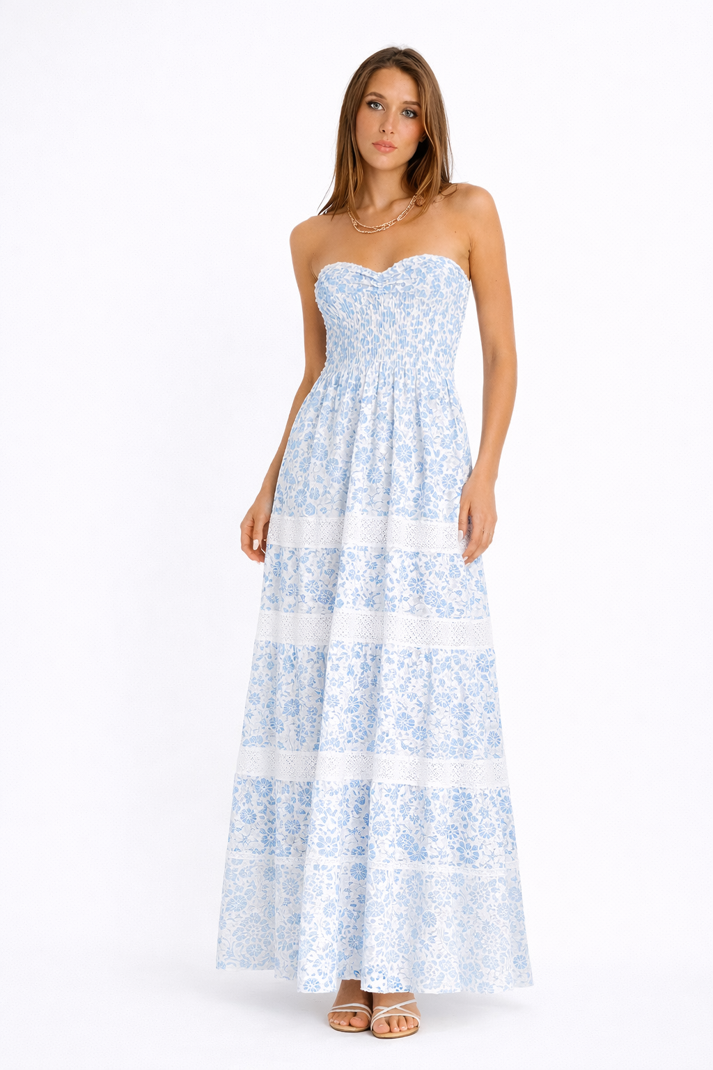 Martinica-Kleid, hellblau, aus gefütterter Baumwolle