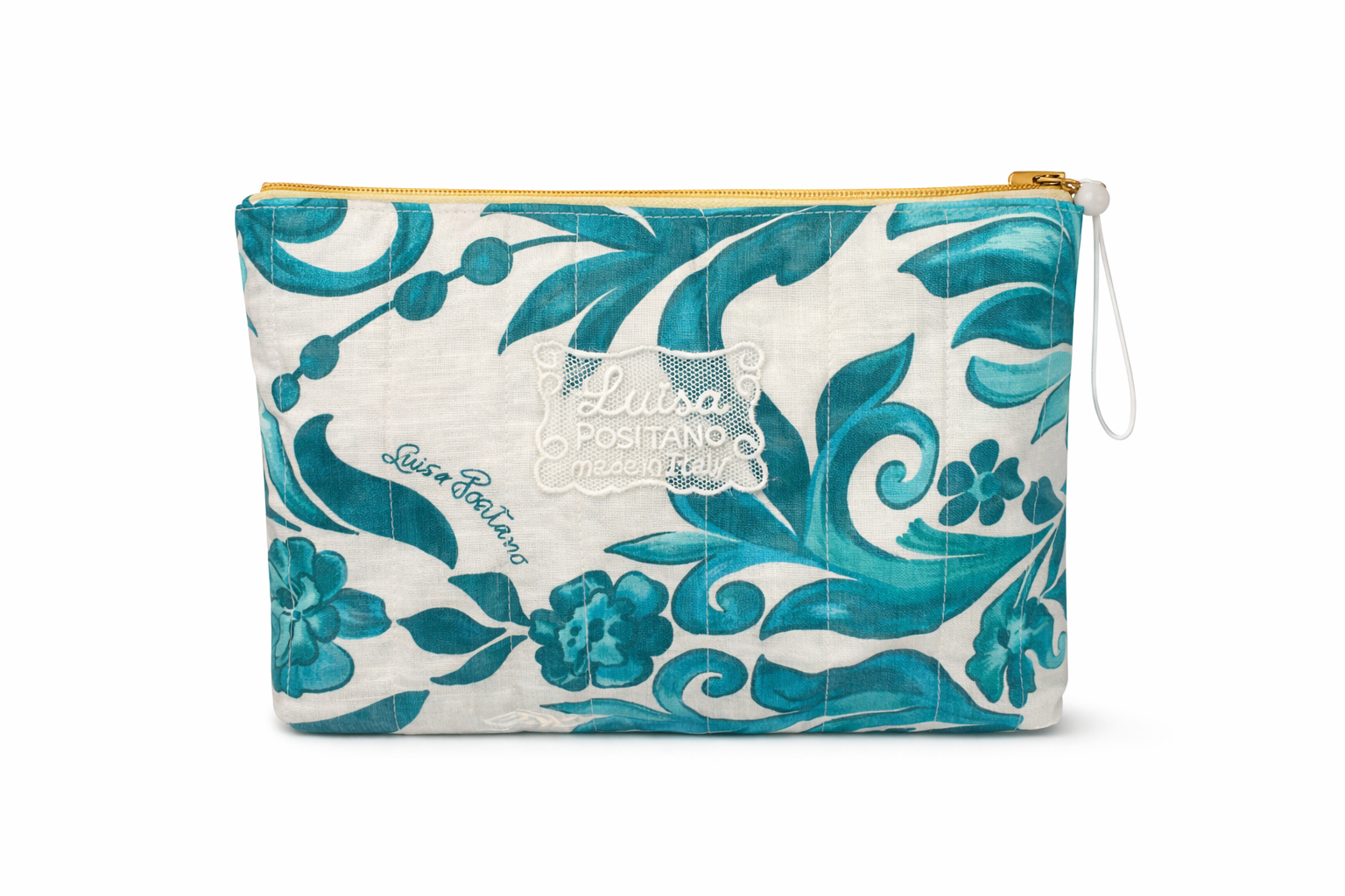 Pochette in lino stampa Ramo verde
