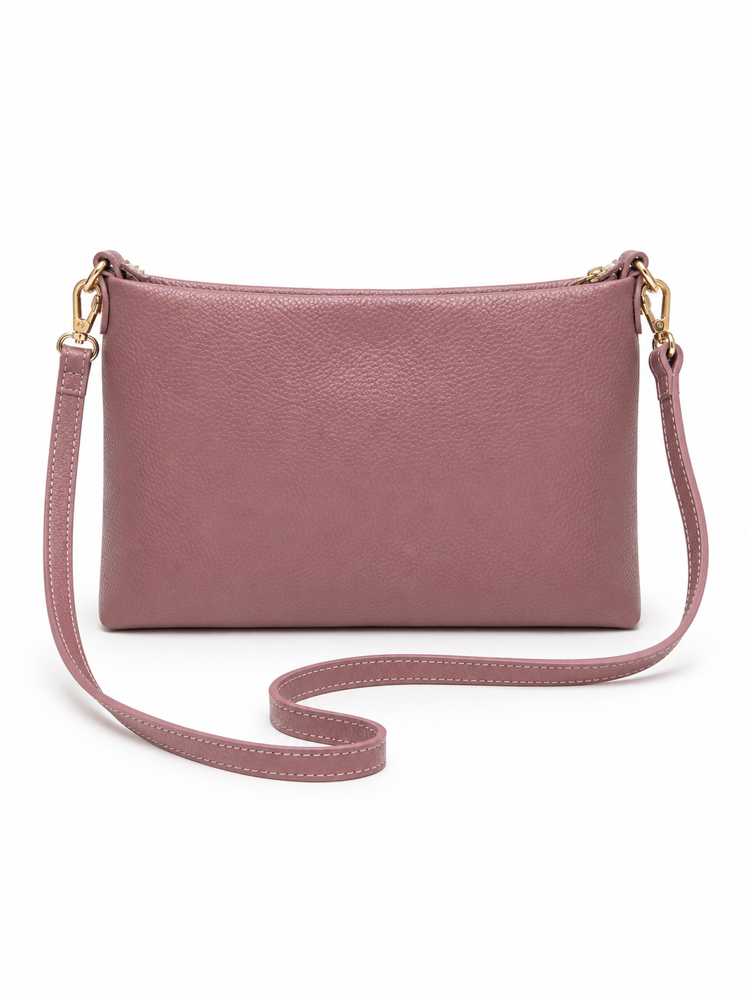 Borsa in pelle con tracolla e zip rosa