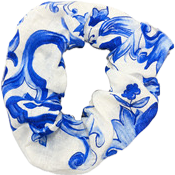 Ravello blue print scrunchies