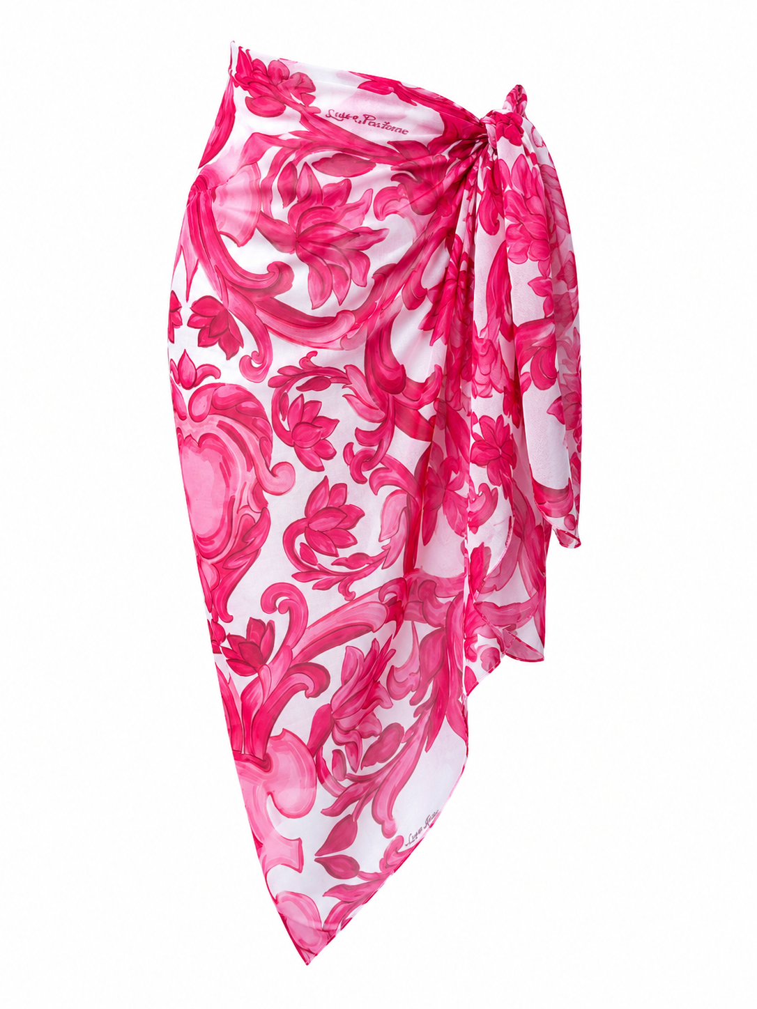 Pareo stola in chiffon stampa Pittura rosa