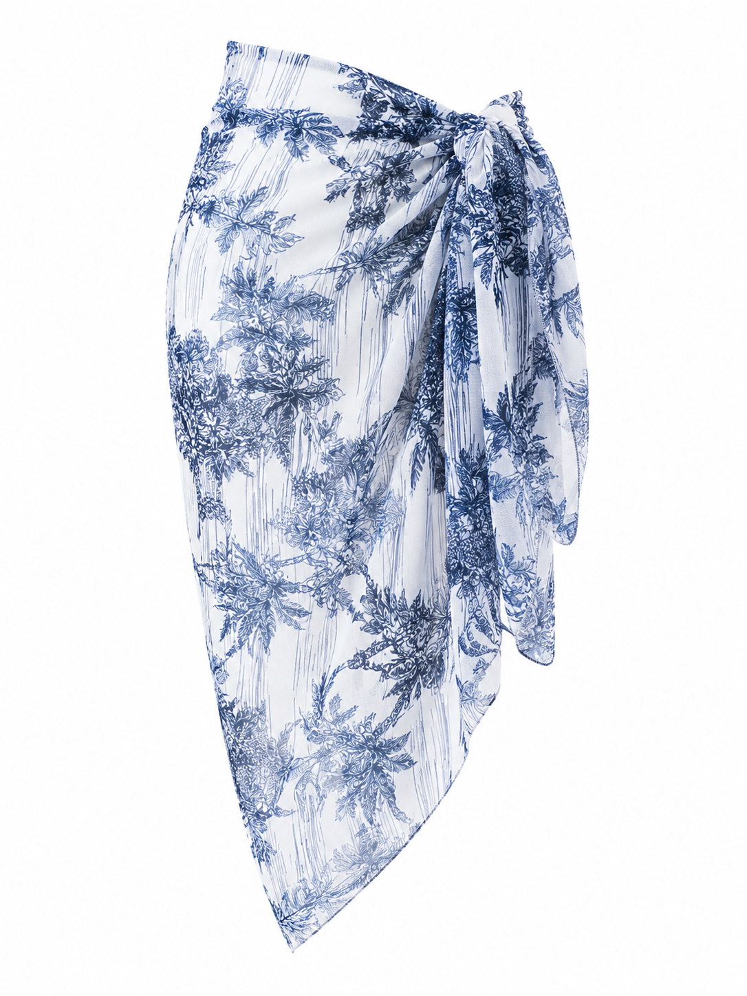 Pareo stola chiffon viscose stampa Adoro blu