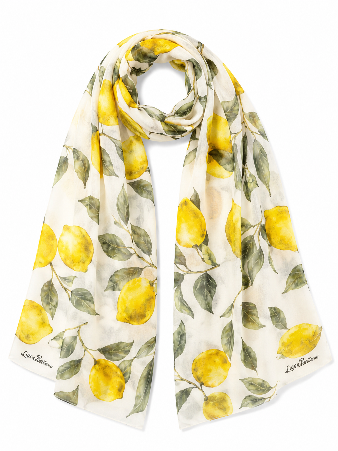 Pareo stola chiffon viscosa stampa limoni
