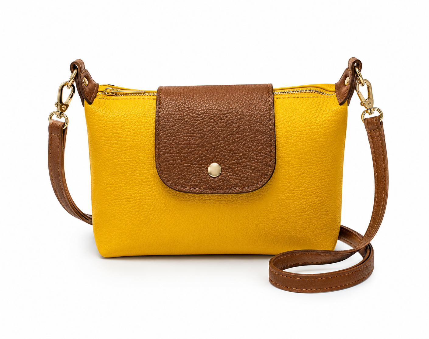 Small yellow leather handbag
