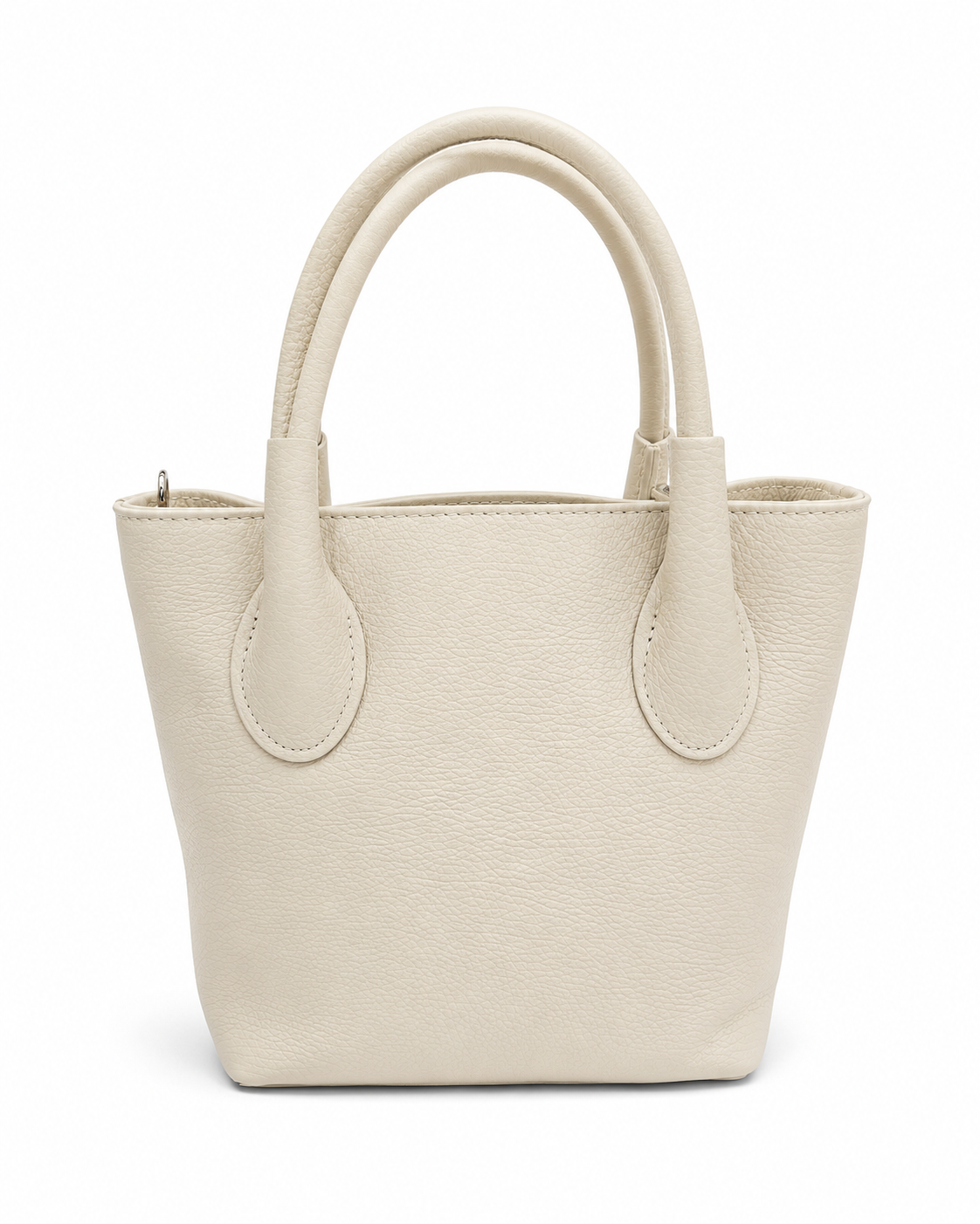 Beige leather handle bag
