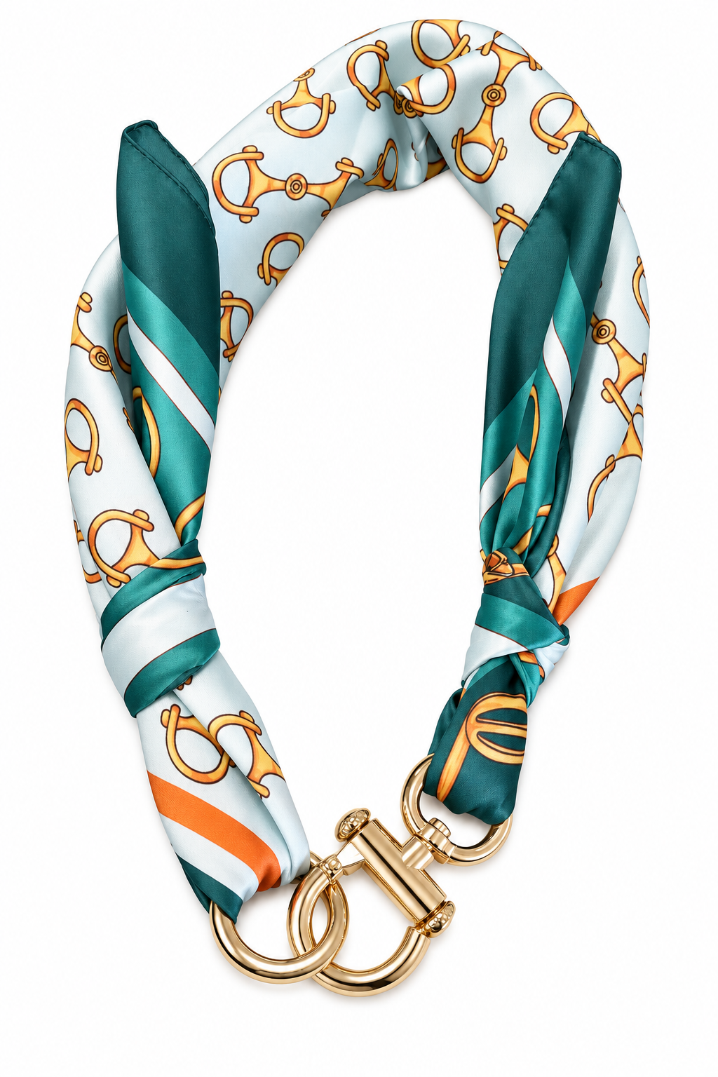 Cintura foulard effetto seta stampa verde
