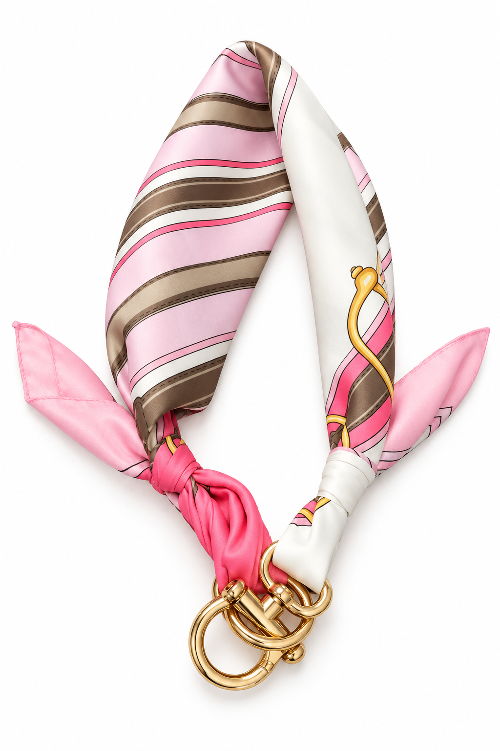 Cintura foulard effetto seta stampa rosa forte