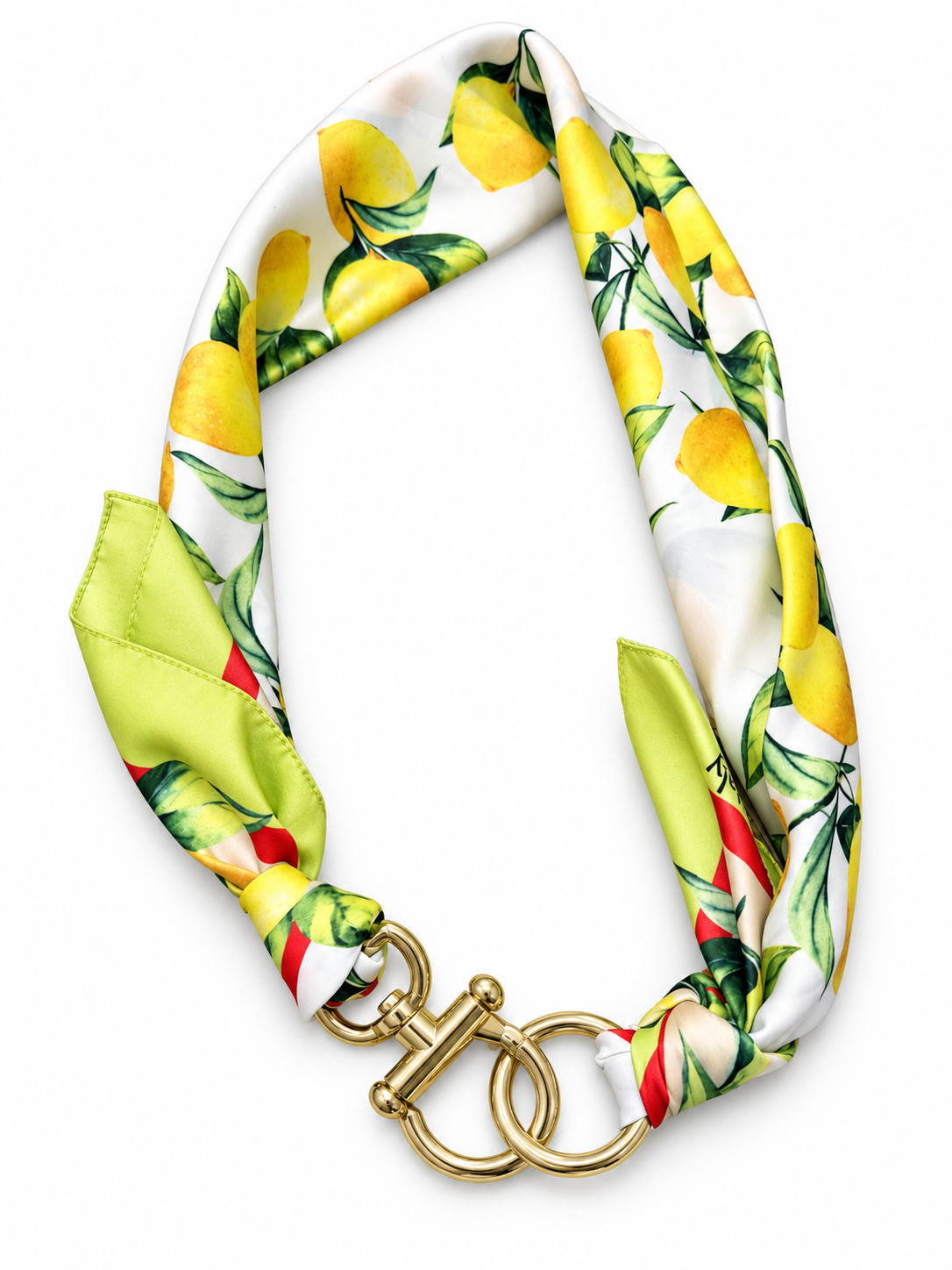 Cintura foulard effetto seta limoni