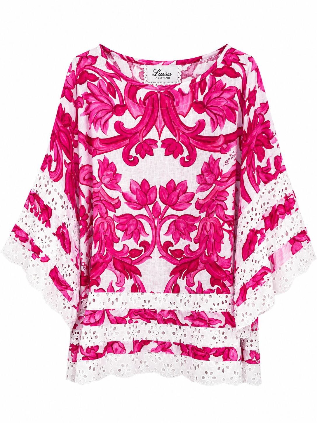 Casacca Luisa one size big stampa Pittura rosa