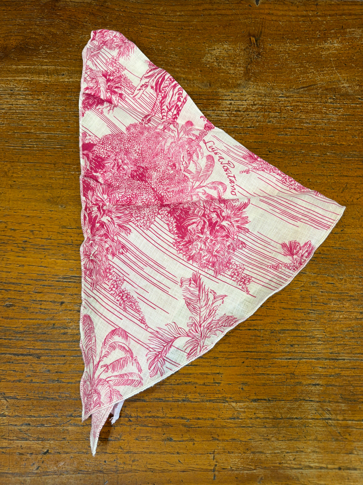 Bandana Lino stampa adoro rosa