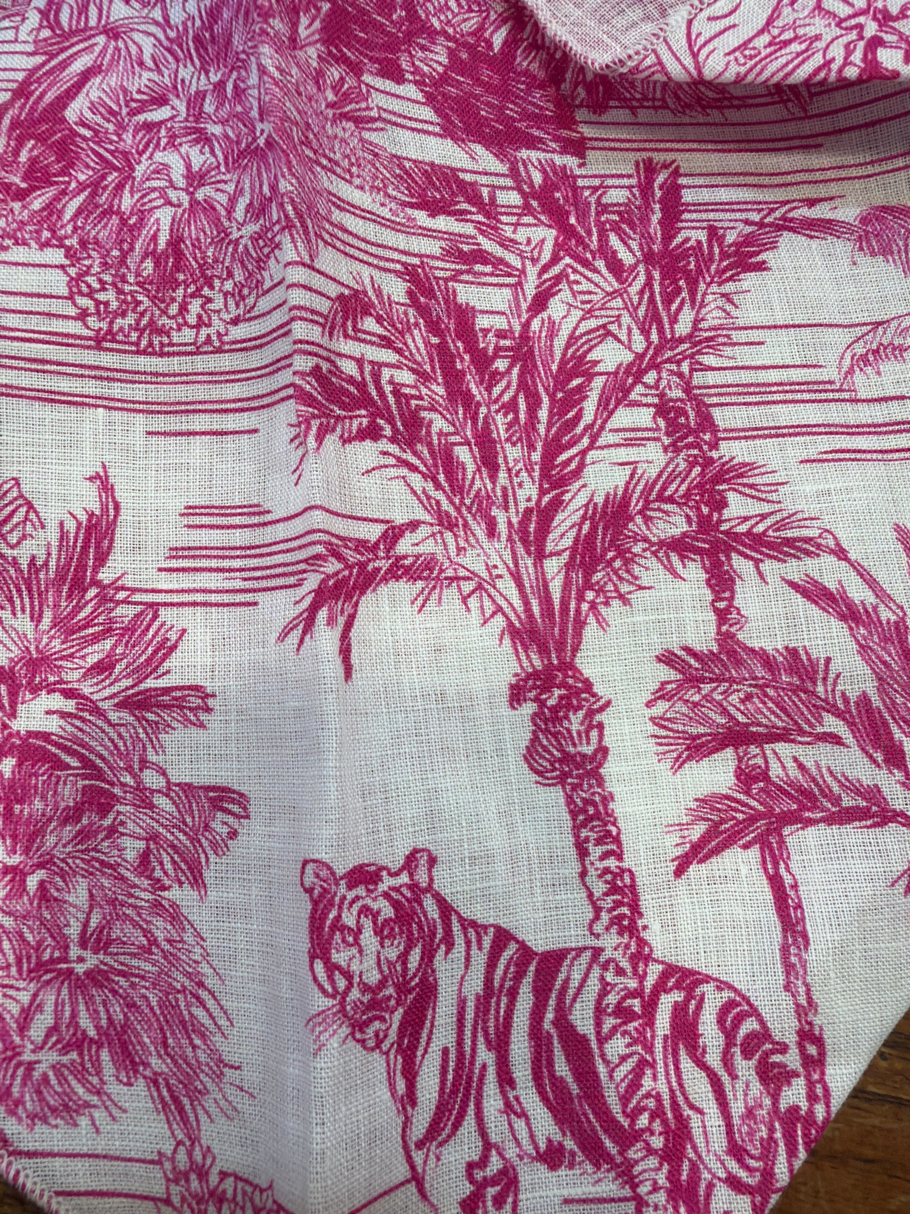 Bandana Lino stampa adoro rosa