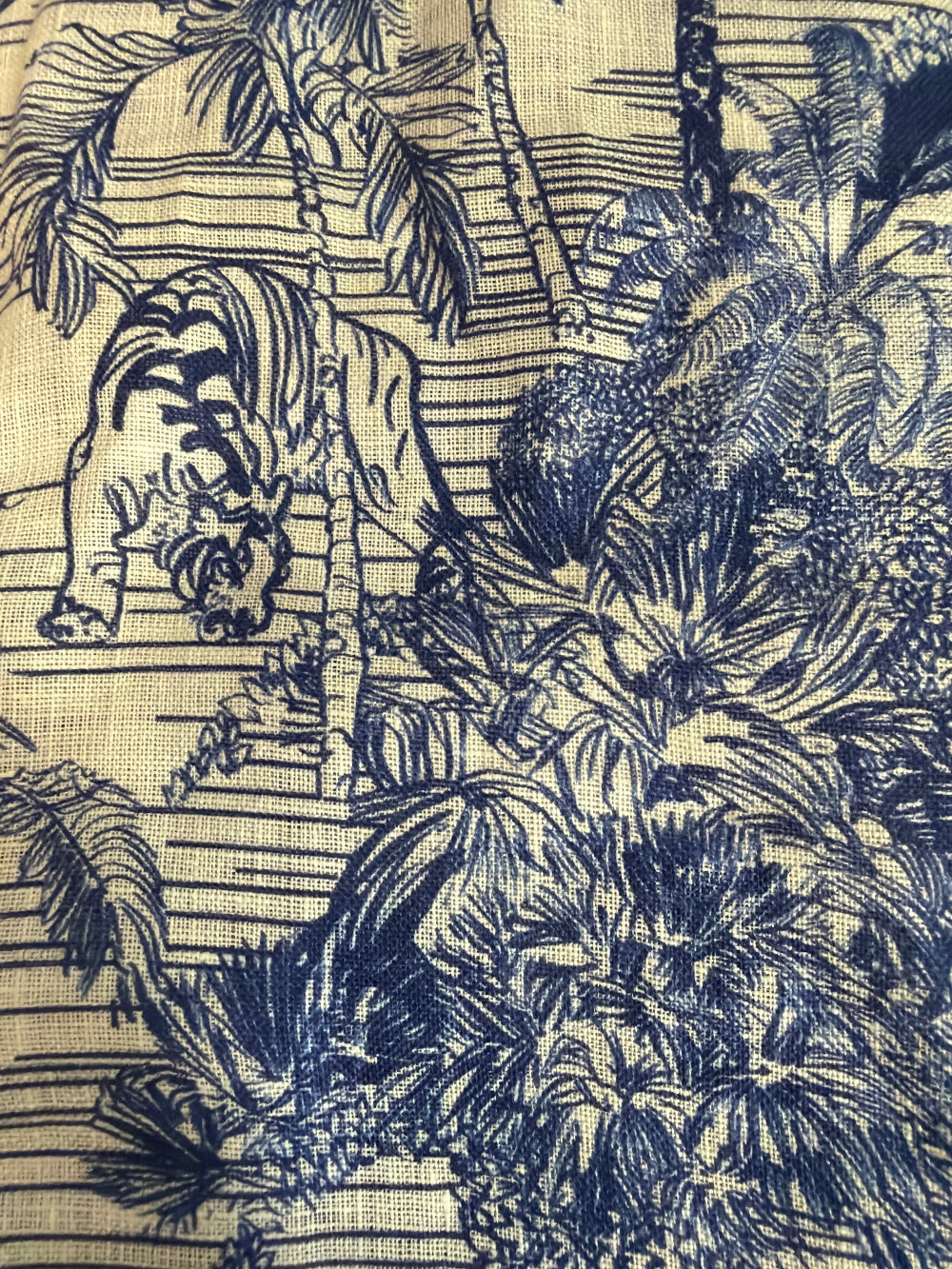 Luana dress in Adoro blue print linen