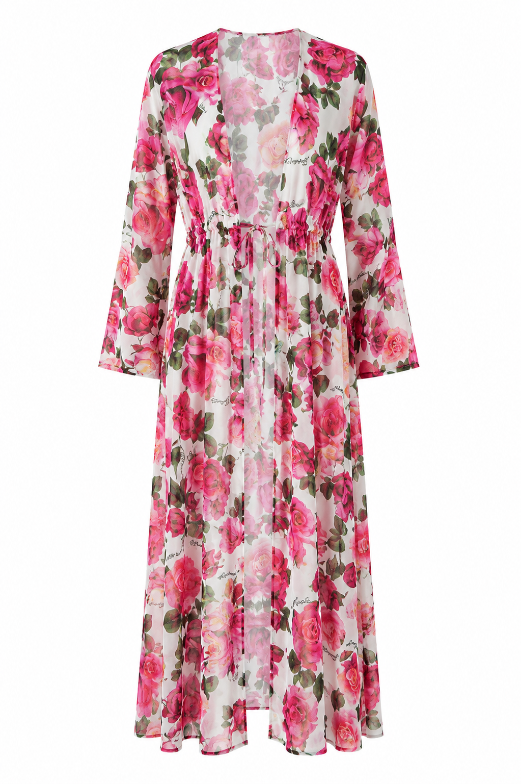 Copricostume in georgette taglia unica in viscosa stampa Rose