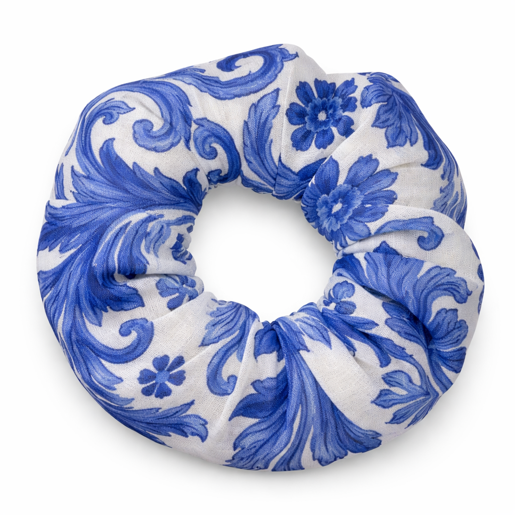 Scrunchies stampa ramo blu