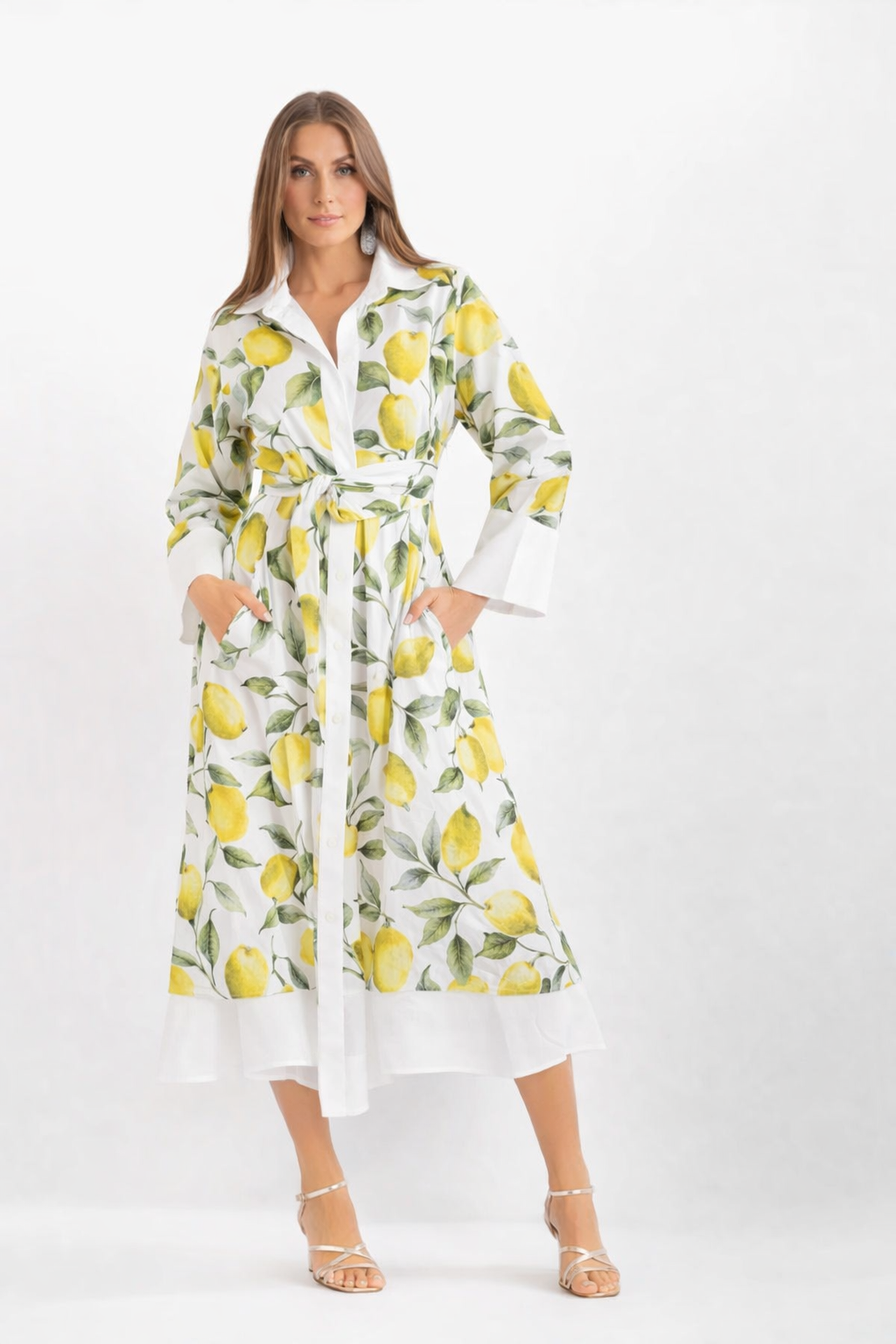 Asal linen dress with lemon print