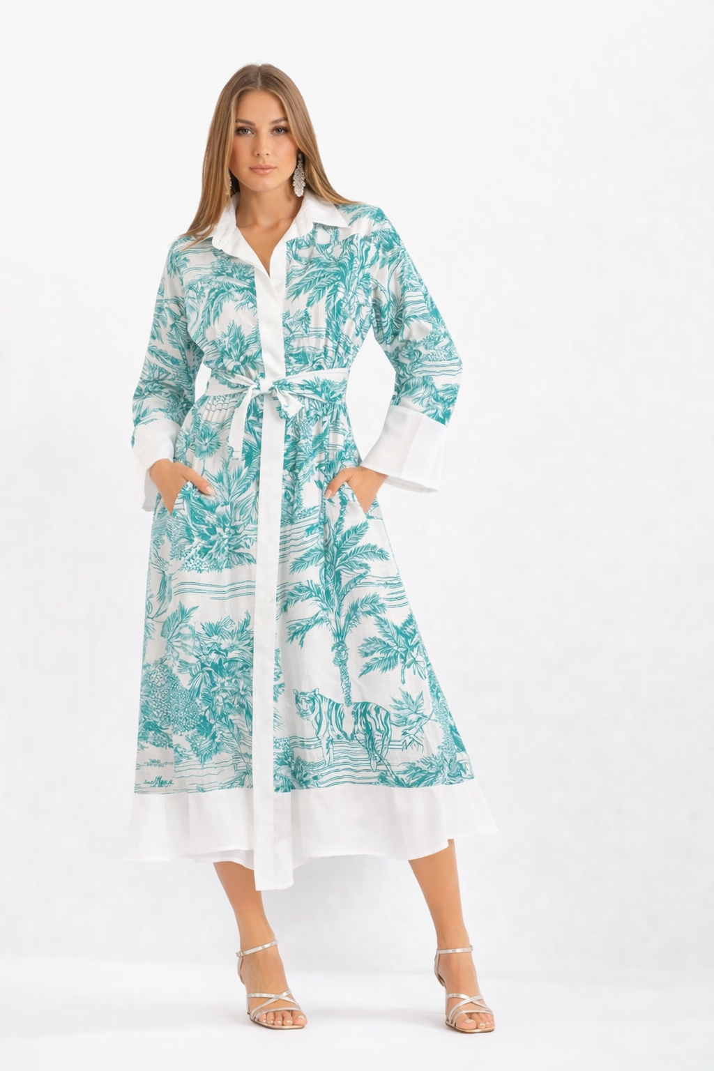 Asal linen dress with Adoro Tiffany print
