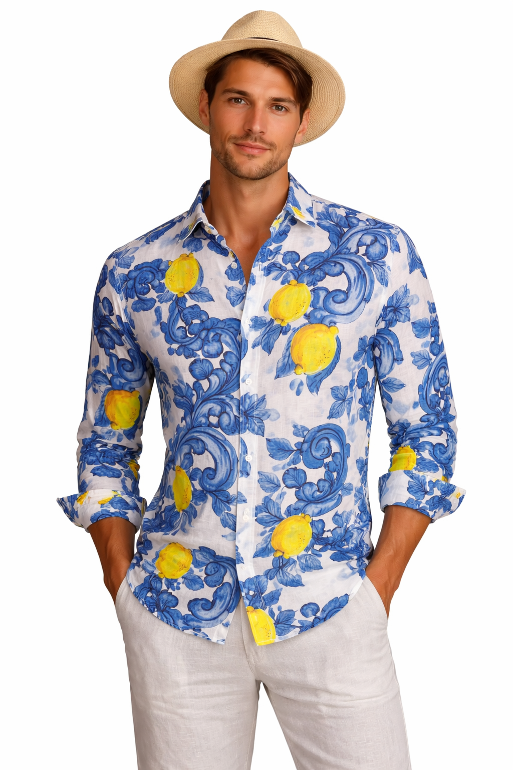 Men's blue lemon shirt