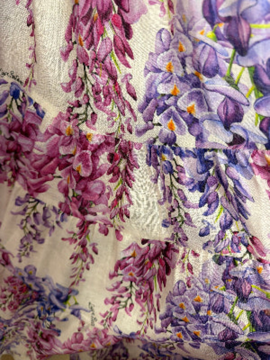 Abito Nerea in lino stampa glicine