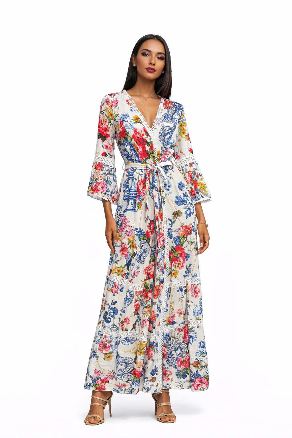 Abito Star in lino stampa Camilla