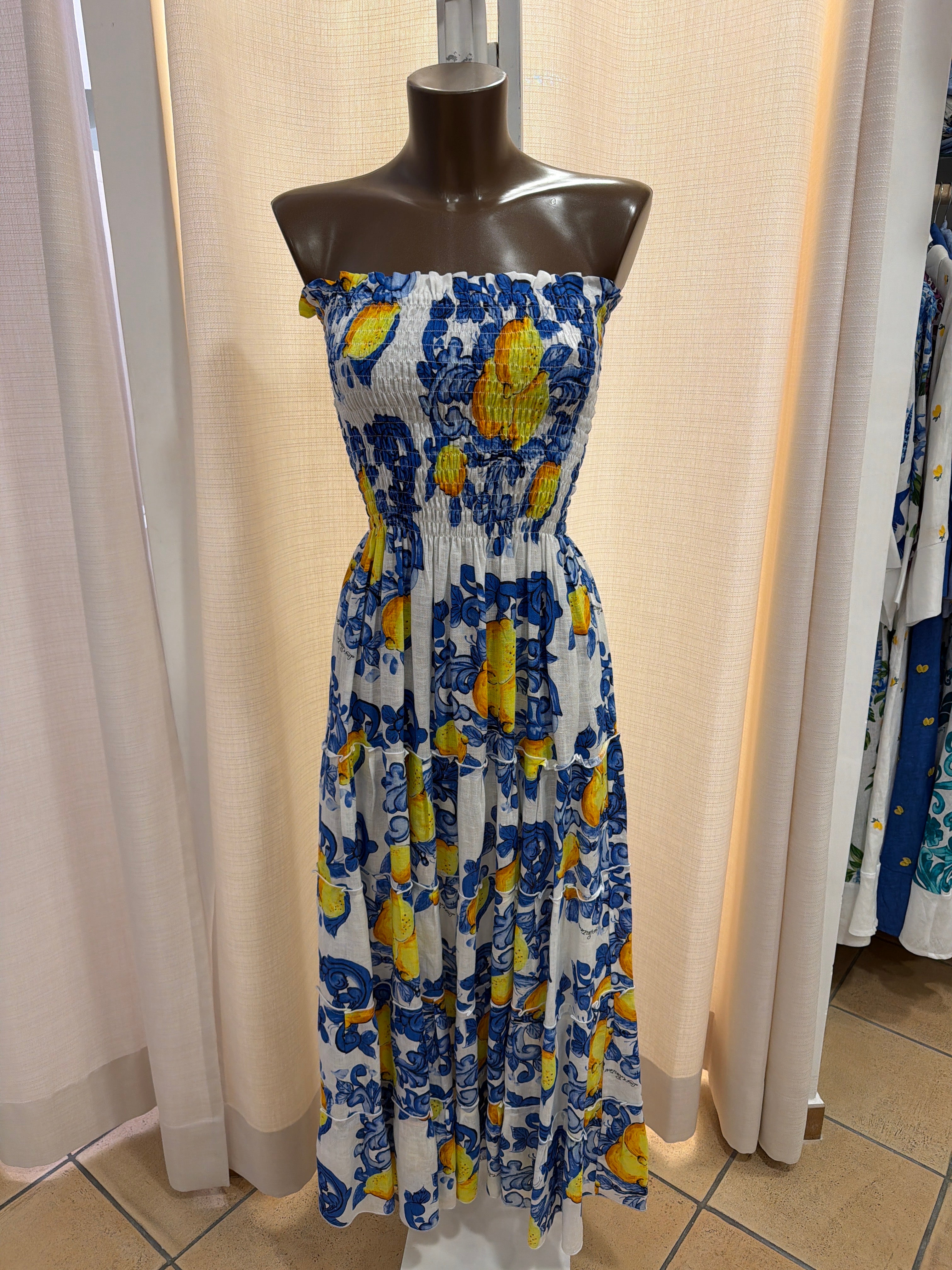 Abito Toro lungo in lino stampa hamalfi