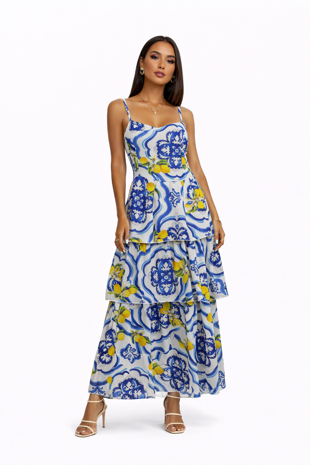 Abito Luana in lino stampato