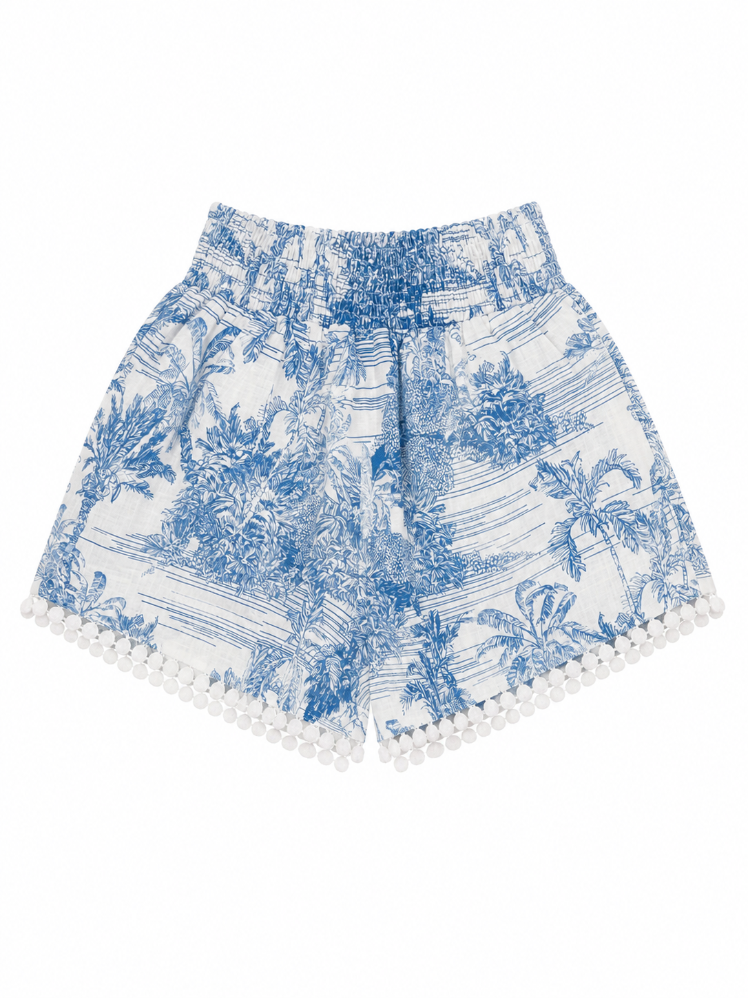 Pantaloncini Mimi in lino stampa Adoro Sky