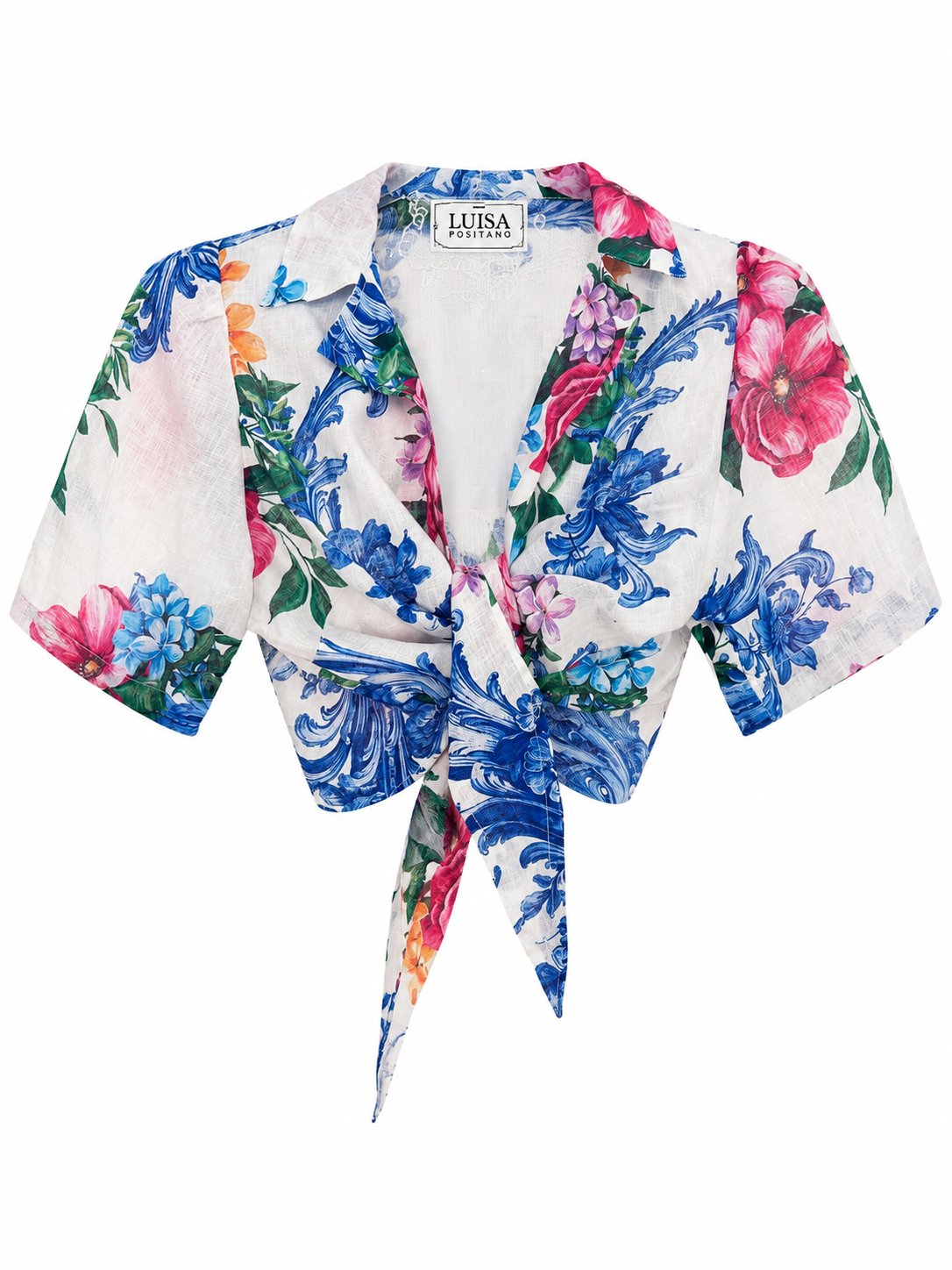 Top Bali in lino stampa Arte taglia xs /s