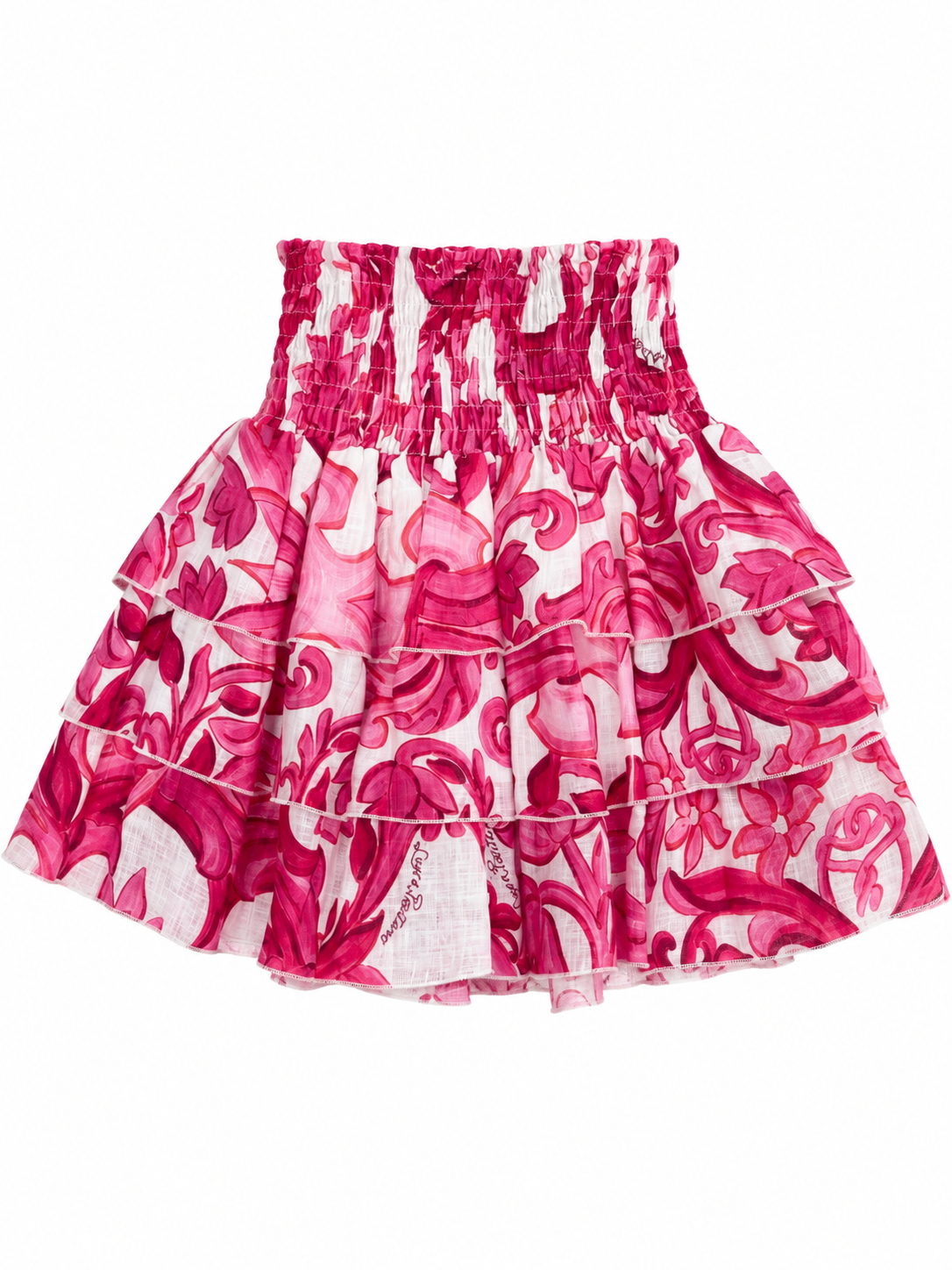 Minigonna Daisy in lino pittura rosa
