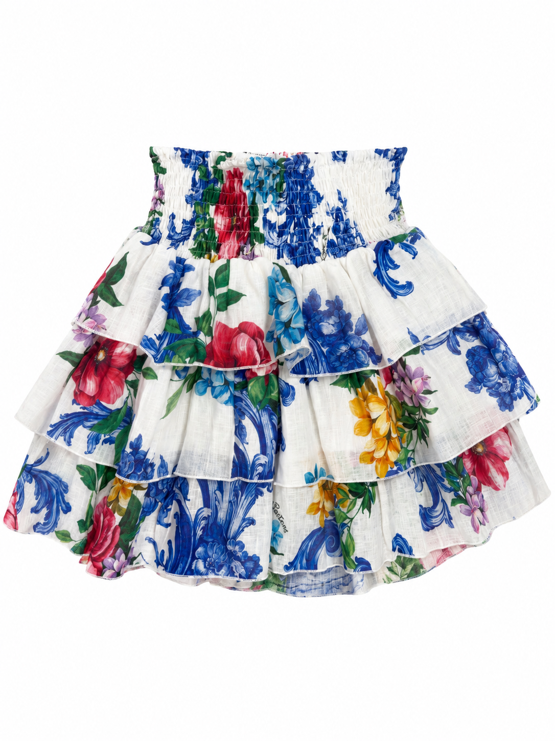 Minigonna Daisy in lino stampa Arte