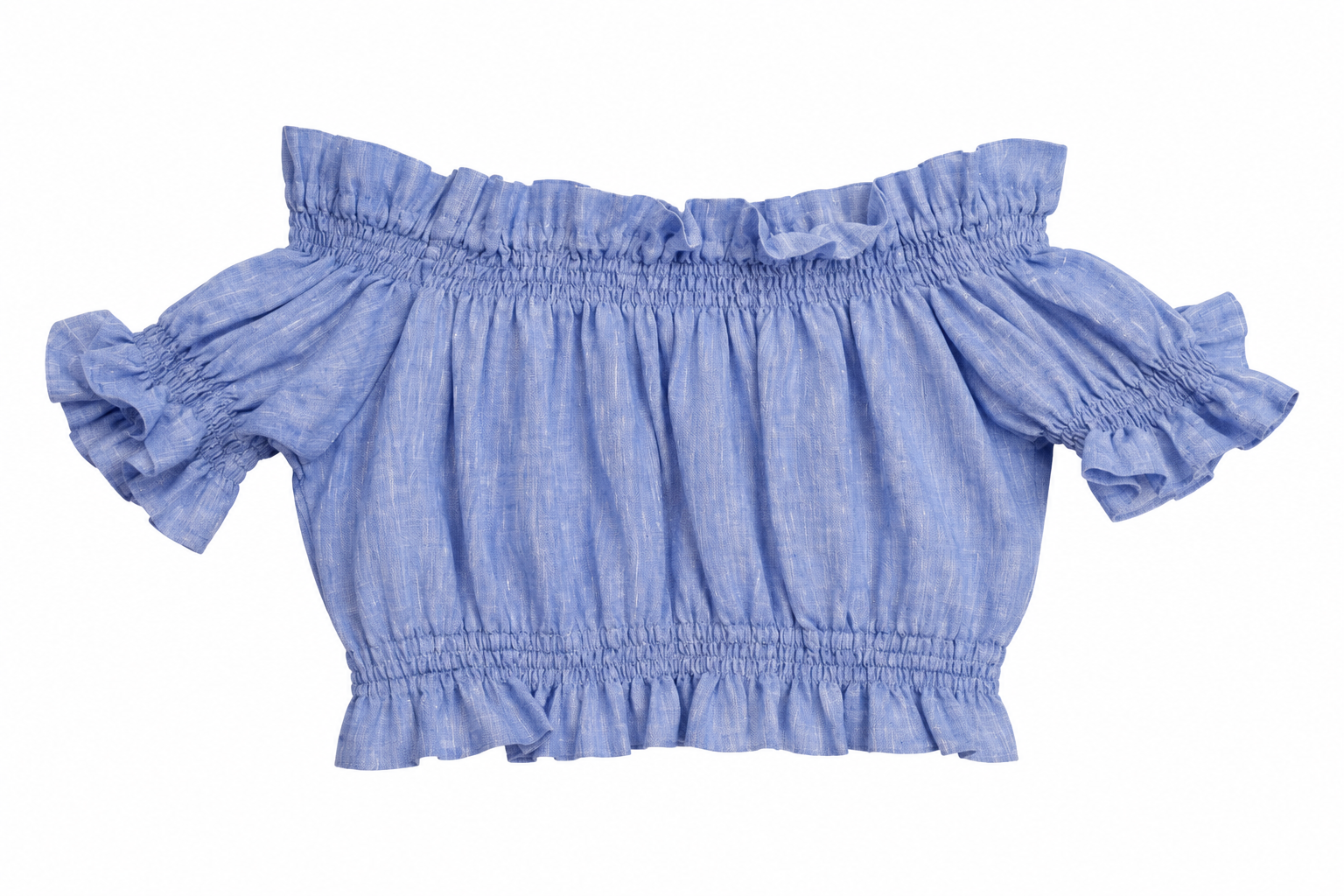 Top fiocco in lino jeans