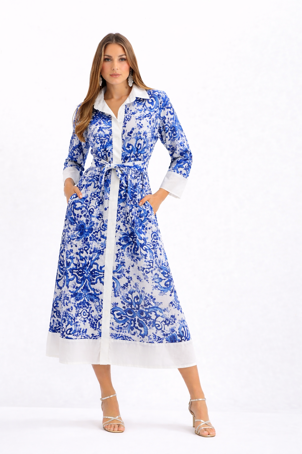 Robe Asal Ravello bleue en lin
