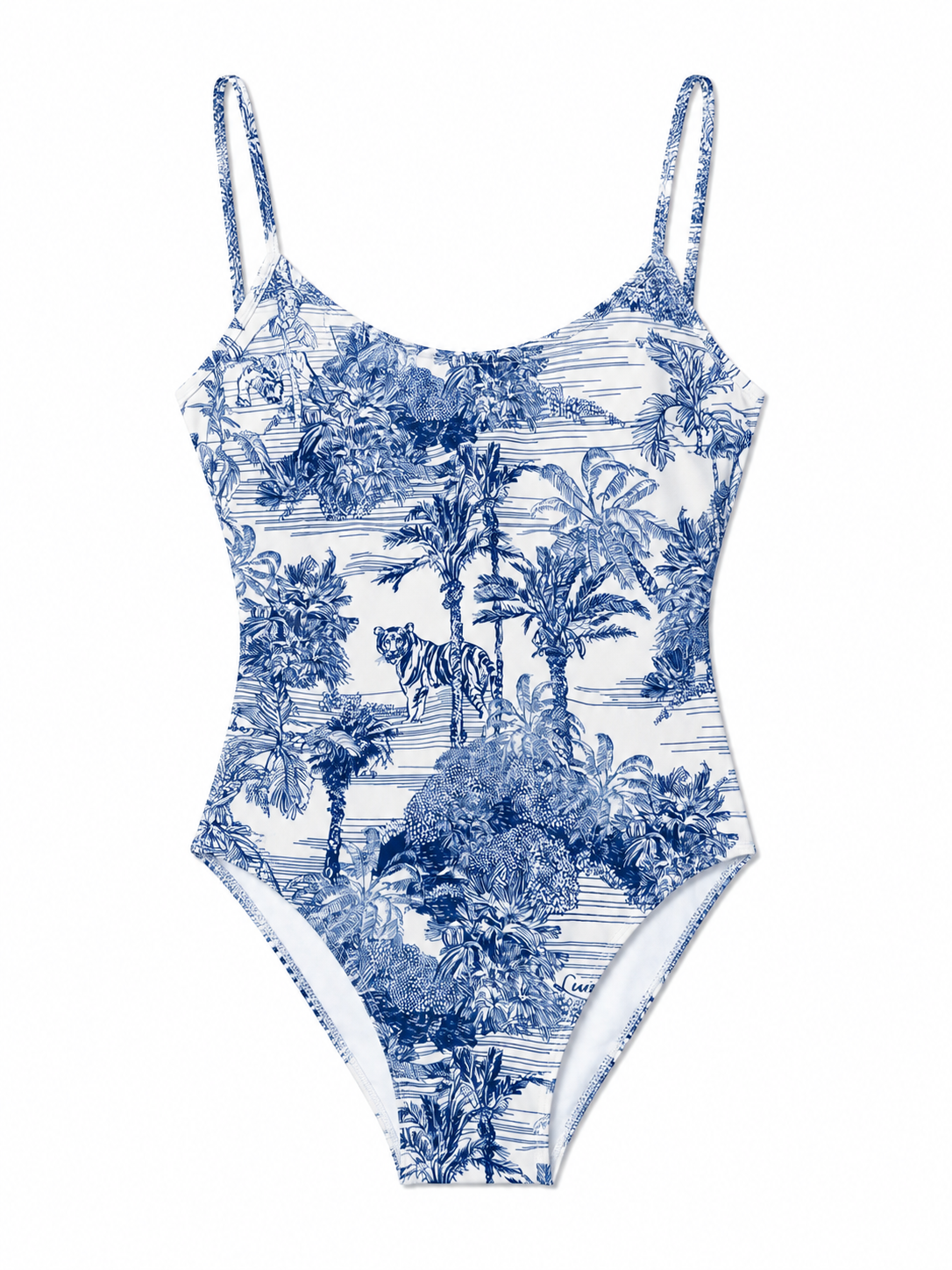 Costume intero in lycra stampa Adoro blu