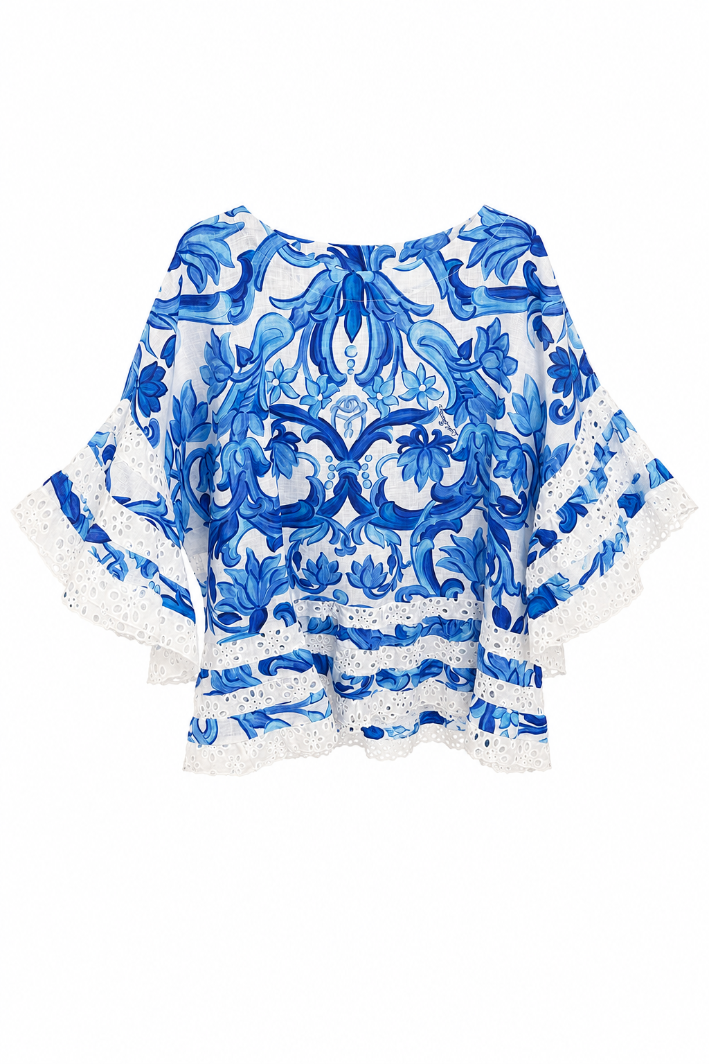 Casacca Luisa one size big stampa Pittura blu