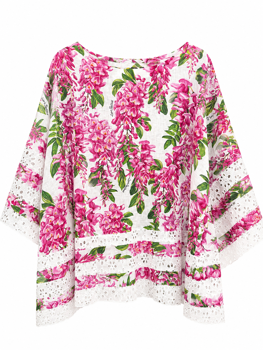 Casacca Luisa one size big stampa Glicine rosa