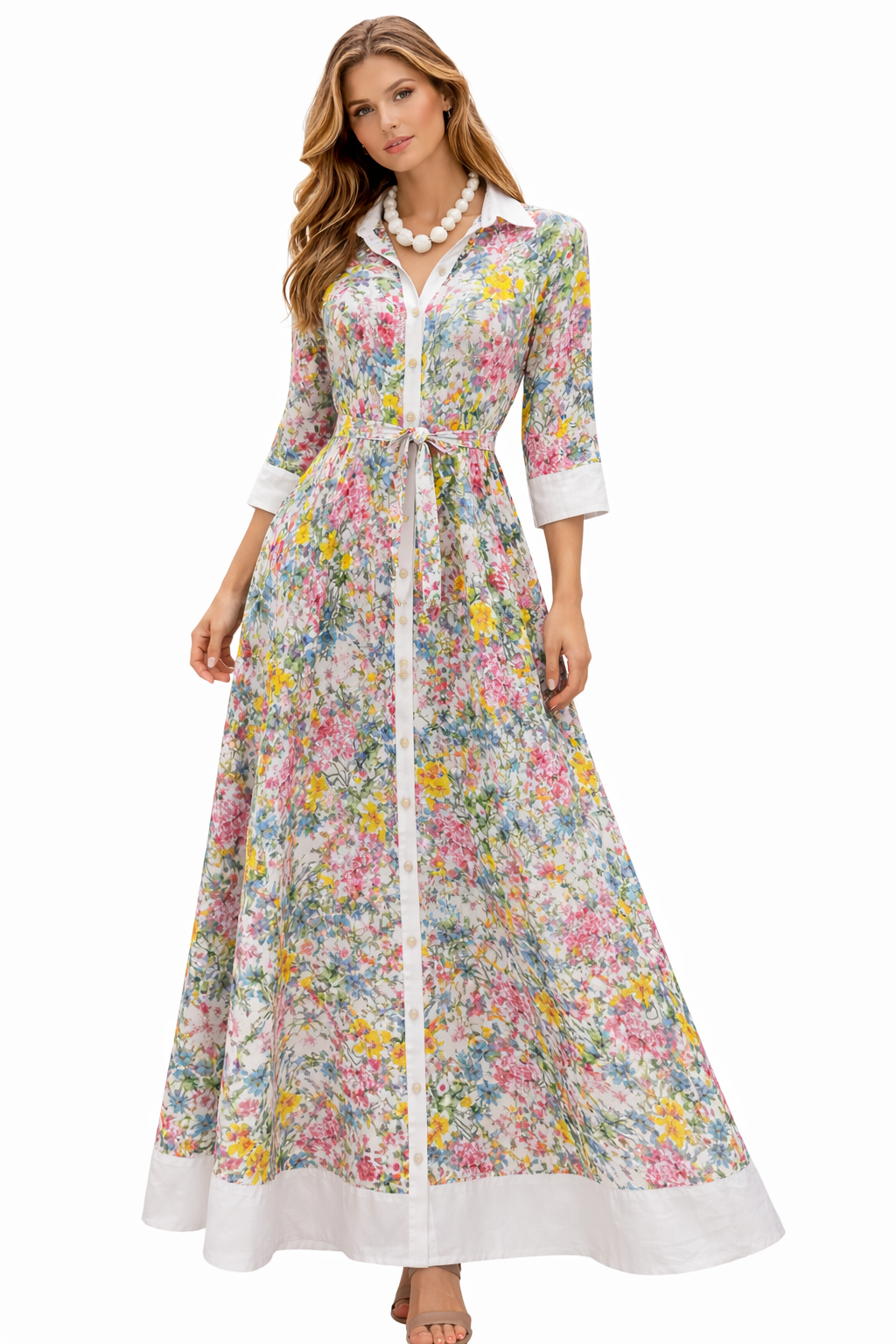 Robe Asal robe en lin imprimé printemps