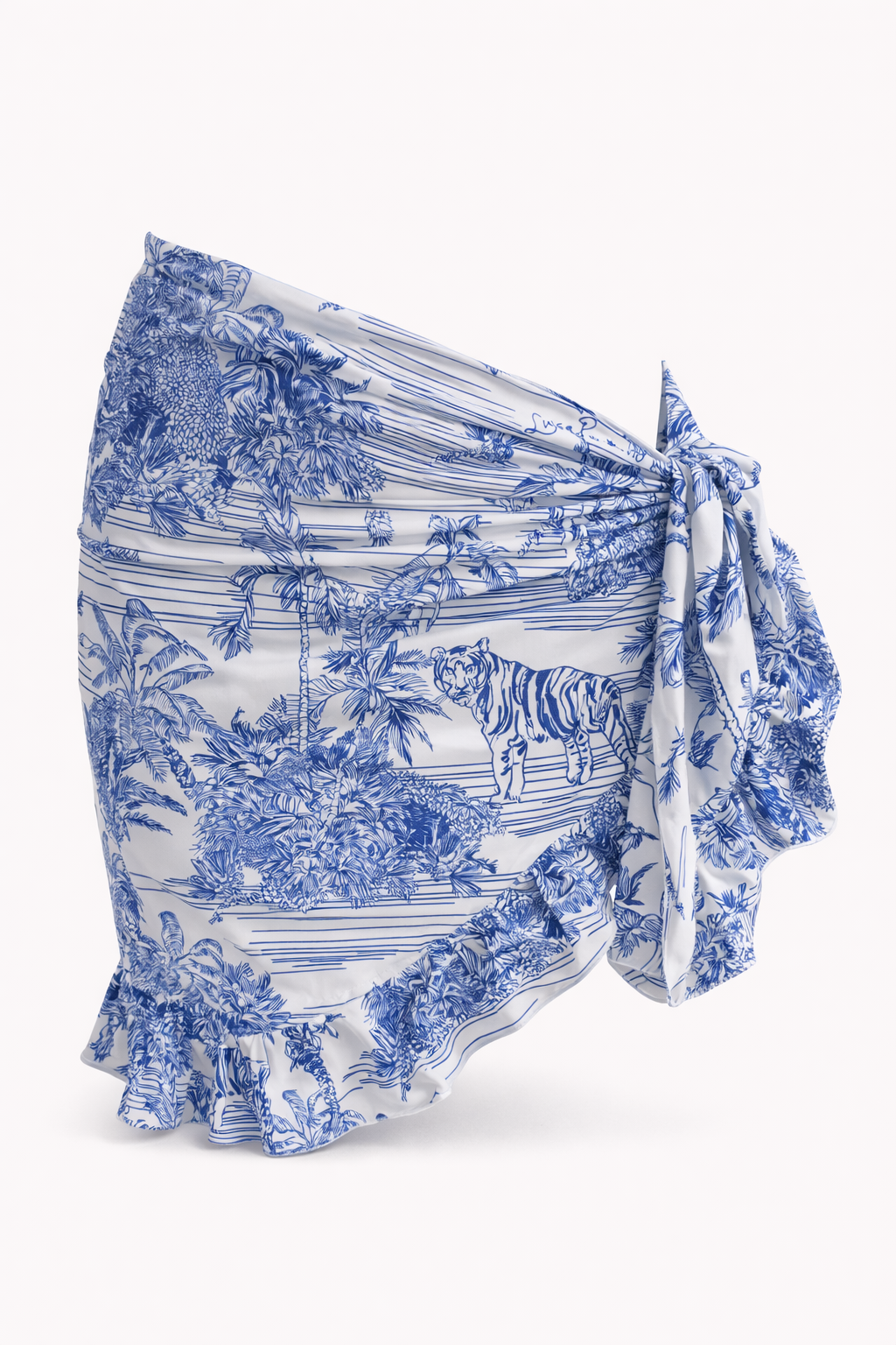 Lycra-Pareo mit „Adoro Blau“-Print