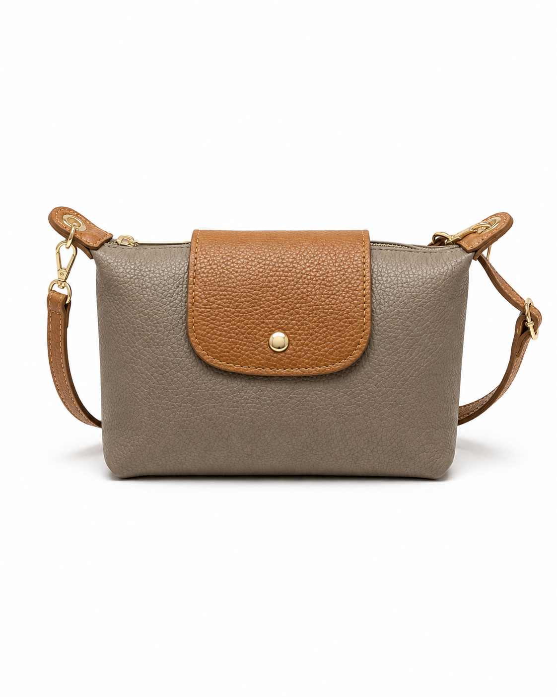 Borsa a tracolla in pelle tortora