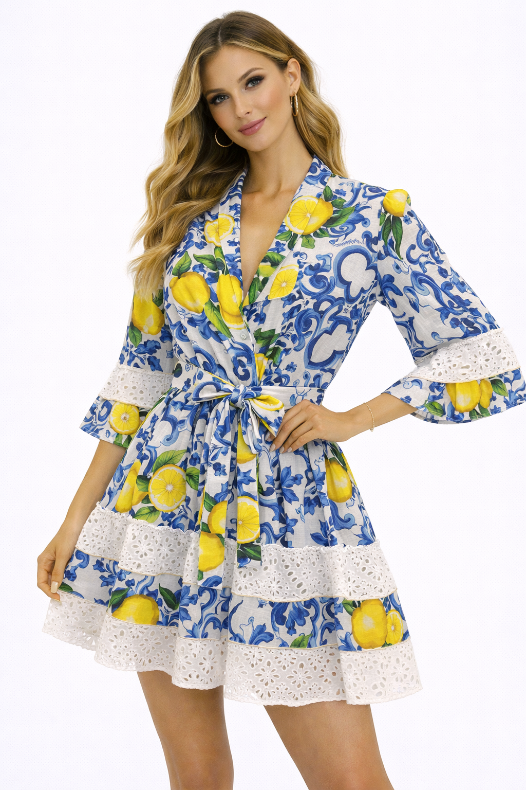 Fame dress in Ravello lemons print linen